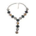 Vintage Gold Plated Oval Resin Jewel Y-necklaces 6W6JNC625