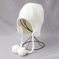 Simple Cute Pom-Pom Earflap Knit Beanie 6W6HAT692