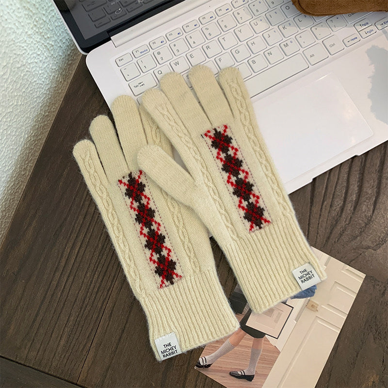 Trendy Cable Knit Christmas Touchscreen Warm Gloves 6W6GLO108