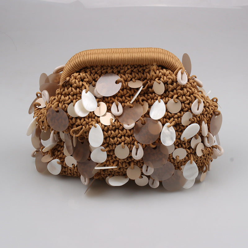 Handmade Shell Sequin Braided Bags DP25C814