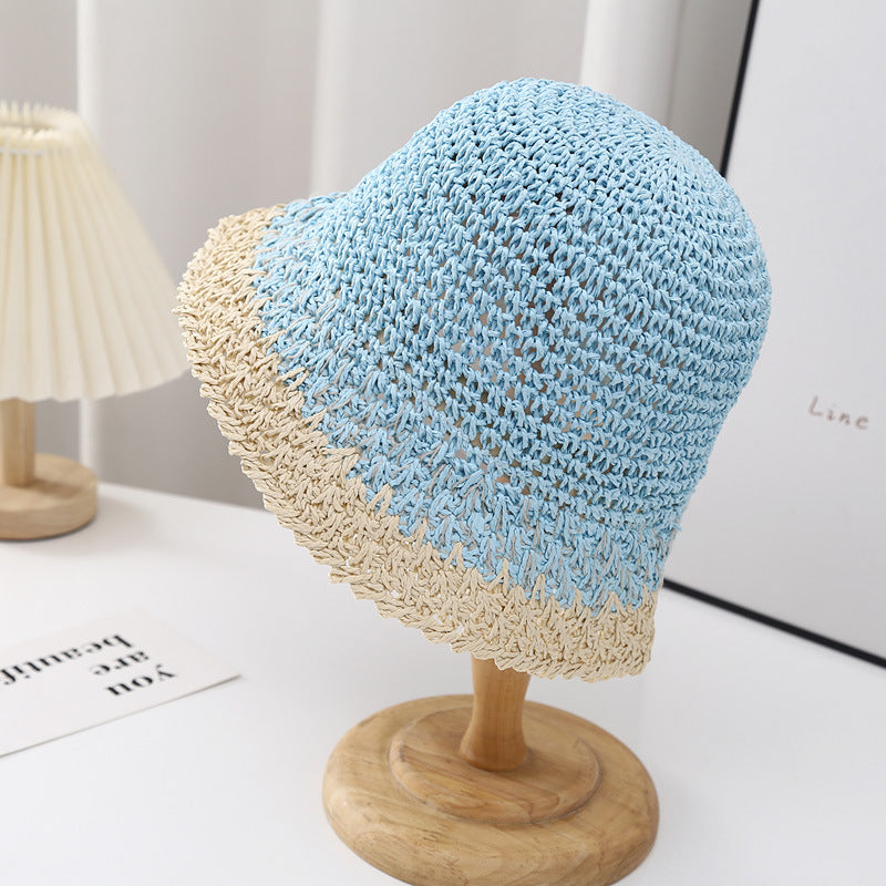 Color Block Straw Hat - DippedShop Wholesale - #0419