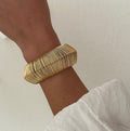 Stylish Bold Gold Plated Wide Open Cuff Bracelet 6W6JBR607