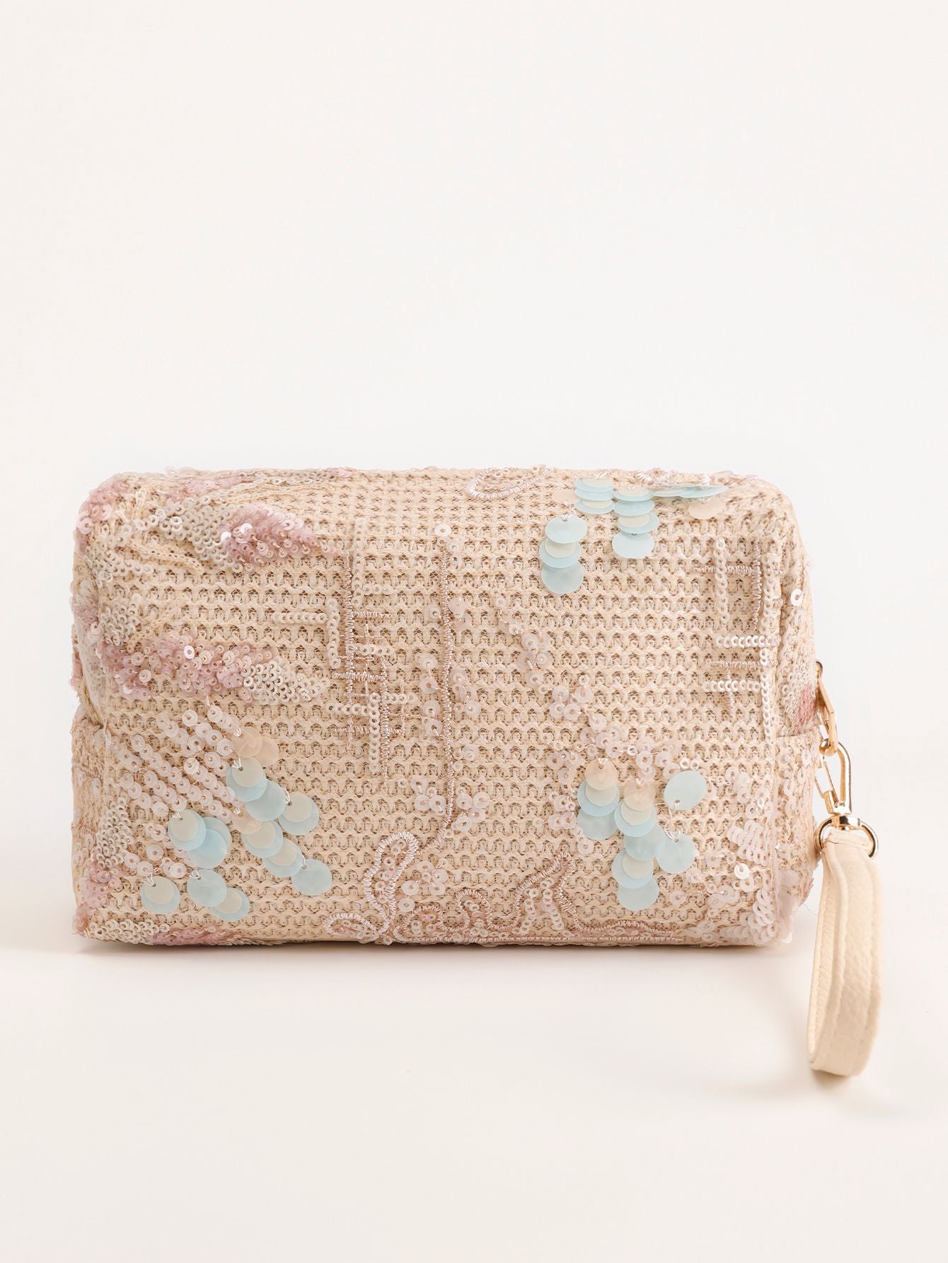Sequin Embroidery Flower Makeup Bag MK2BLW6C5CO74