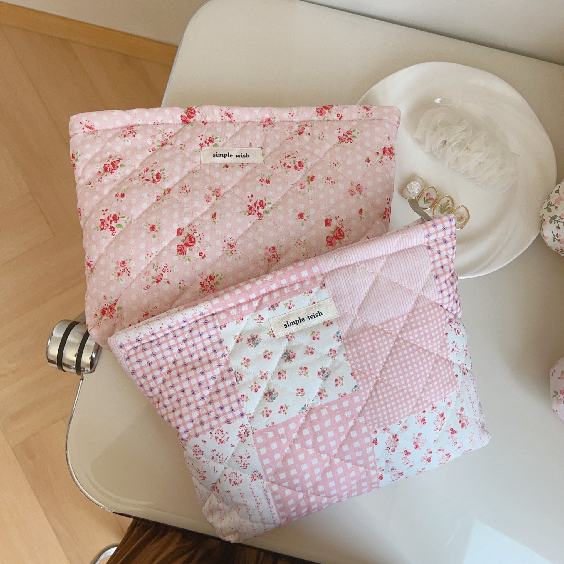 Floral Cotton Makeup Bag - DippedShop Wholesale - #9779