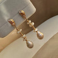 Baroque Pearl Gold Drop Earrings - DippedShop Wholesale - #5075