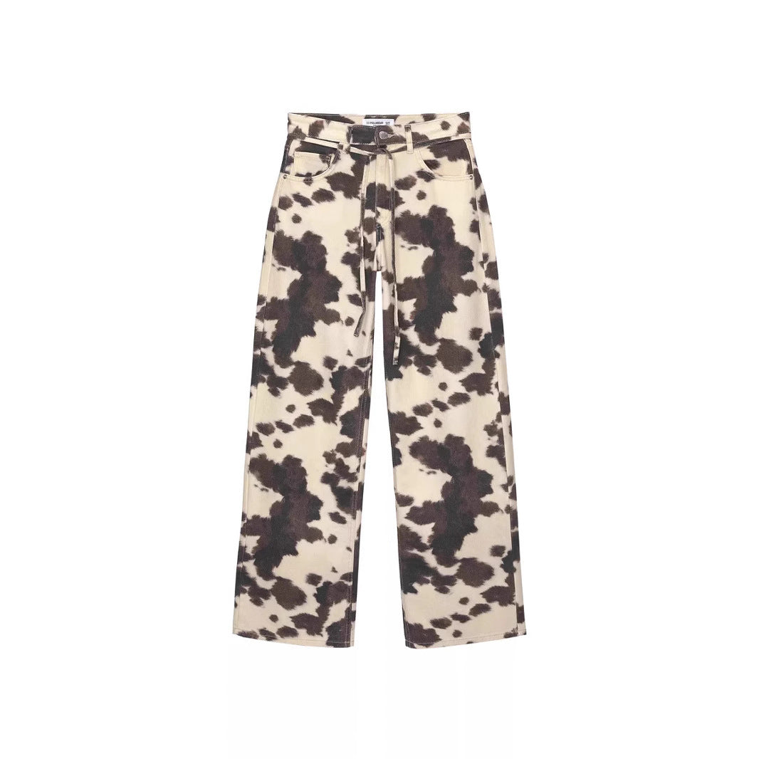 Vintage Cow Print Jeans - DippedShop Wholesale - #7059