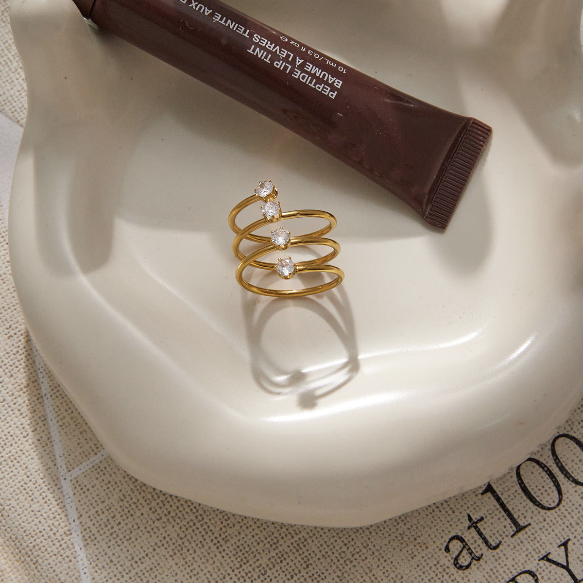 Open Rhinestone Wrap Ring - DippedShop Wholesale - #2035