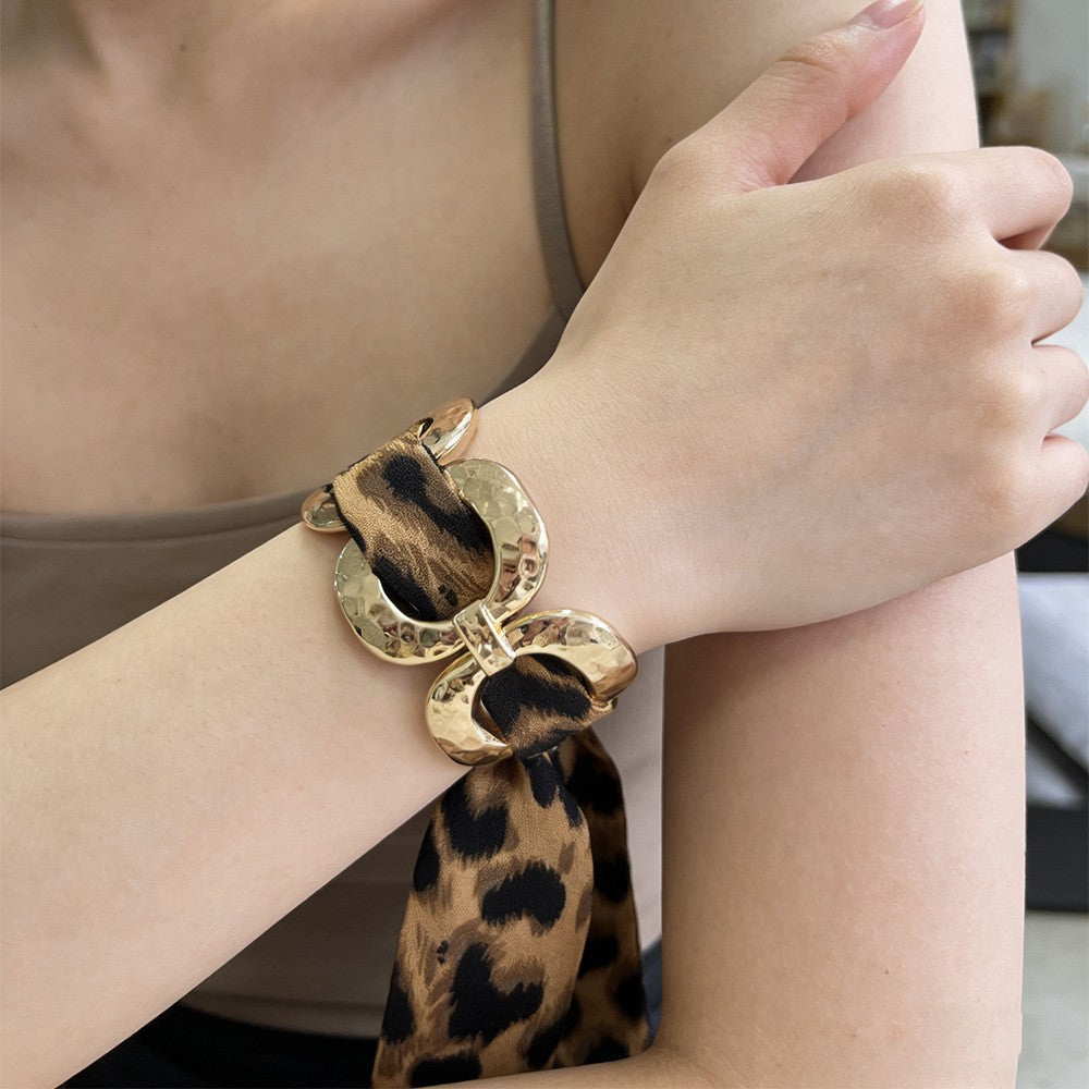 Retro Leopard Print Open Cuff - DippedShop Wholesale - #3379