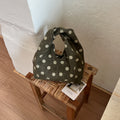 Casual  Polka Dot Reversible Canvas Handbags 6W10BBG1854