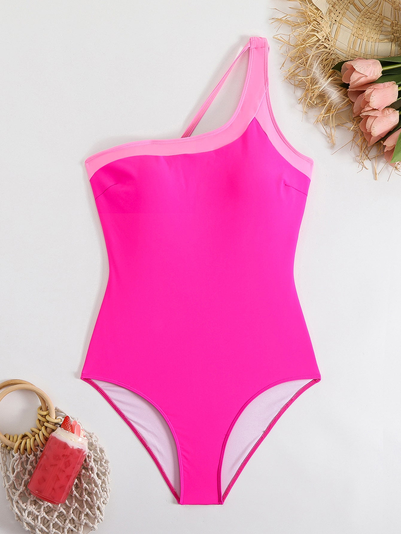 Vintage One-Shoulder Swimsuit - DippedShop Wholesale - #9939