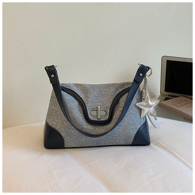 Stylish Color Block Metal Buckle Shoulder Bag 6W10BBG1350