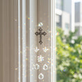 Vintage Cross Crystal Prism Wind Chime Suncatcher 6H7HLS143