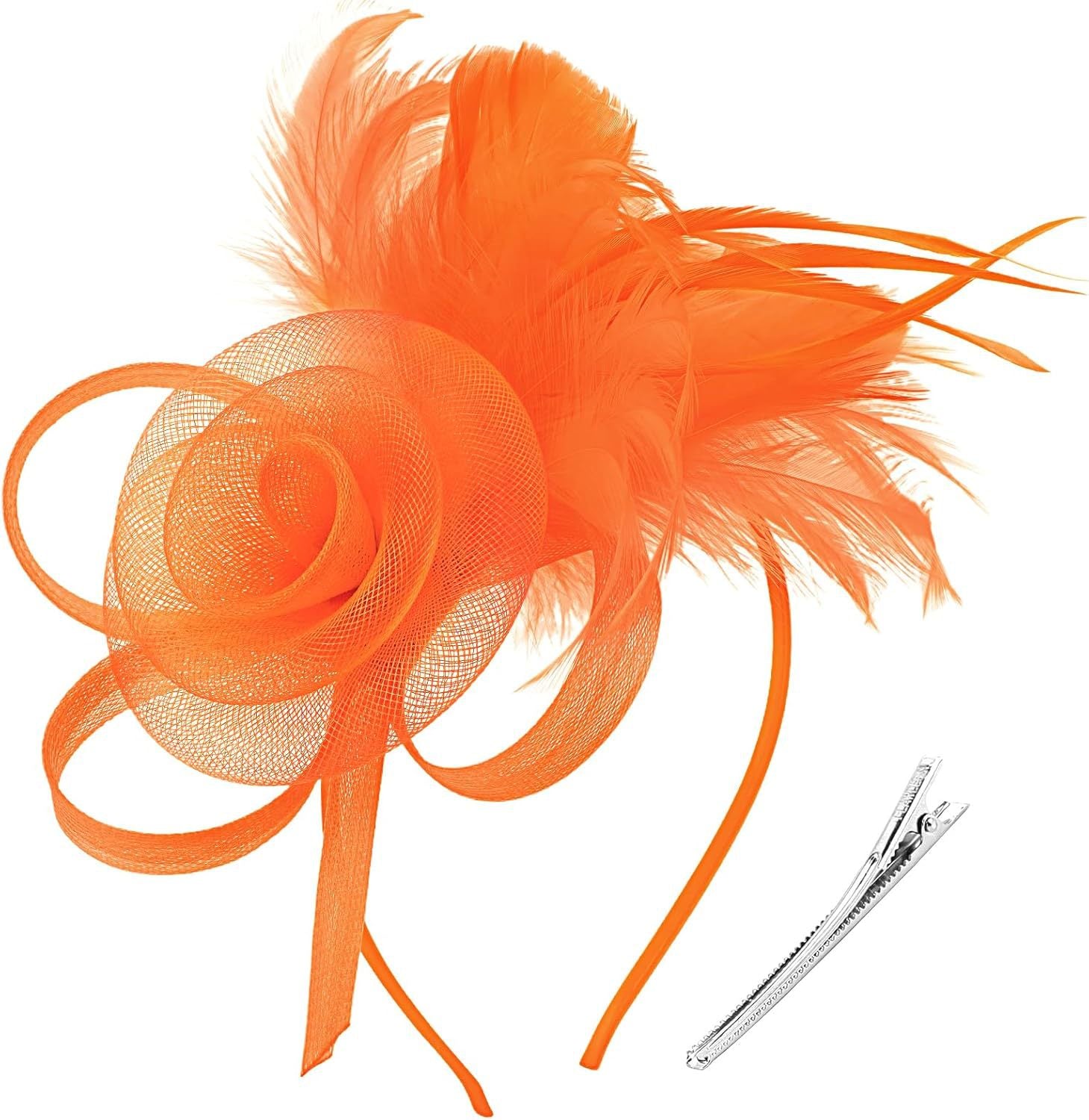 Flower Feather Fascinator Headband - DippedShop Wholesale - #5939