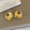 Chunky Gold Plated Geometric Hoop Earrings 6W6JER588