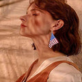 Stylish Sequin USA Flag Pendant Hook Earring 8ZA6JER193L