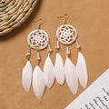 Bohemian Feather Tassel Earrings - DippedShop Wholesale - #3779