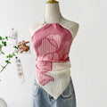 Painting Pleated Beads Scarf Halter Camisole MK2BW6W6NSI23