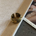 Punk Distressed Twisted Braided Metal Open Ring 6W6JRG299