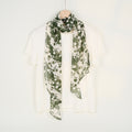 Fresh Solid Color Floral Print Silk Scarf 6W6NSI228