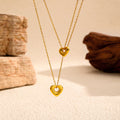 Elegant Gold Plated Hollow Heart Pendant Necklace 6W6JNC635