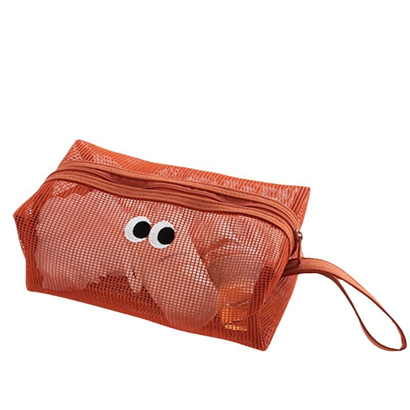 Cute Eye Embroidery Mesh Hollow Makeup Bag MK2BW6S10BOB119
