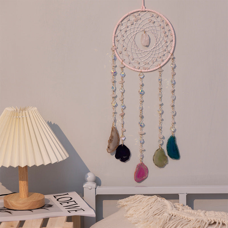 Natural Stones Geometric Crystal Chain Hanging Suncatchers MK2CZAS6H7HLS85