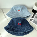 Cute Bowknot Cherry Embroidery Denim Bucket Hat MK2BW6W6HAT70