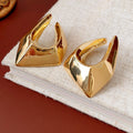 Chunky Irregular Gold Plated Statement Stud Earrings 6W6JER732
