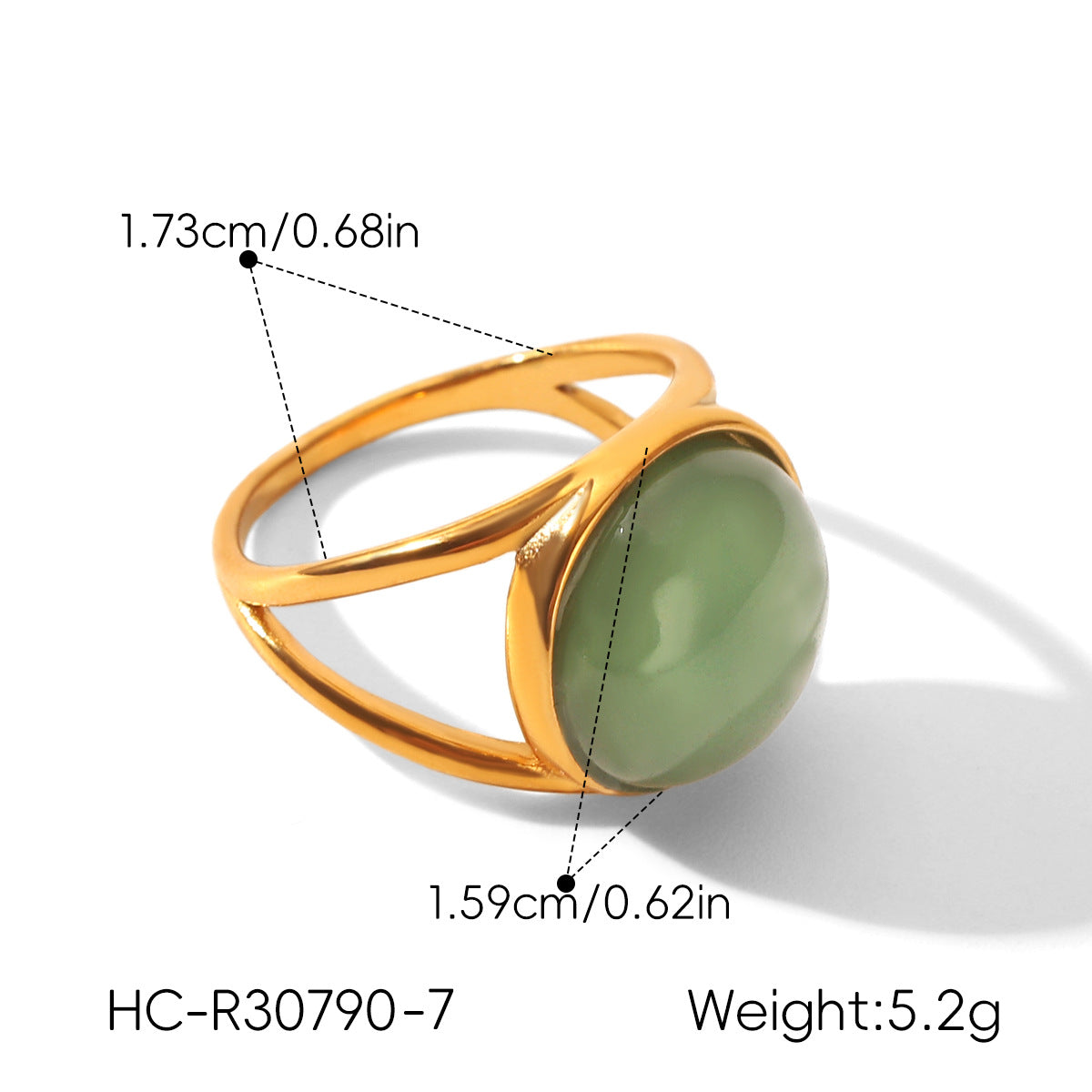 Gold Plated Stone Ring - DippedShop Wholesale - #4067