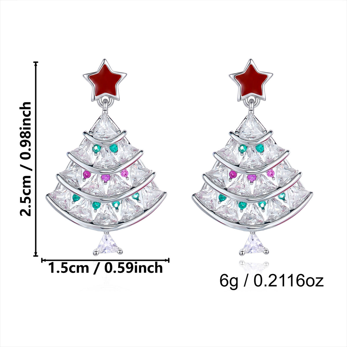 Creative Sparkly Rhinestone Snowflake Christmas Earrings 6W6JER682