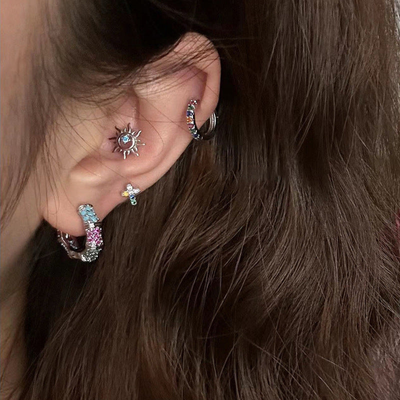 Cubic Zirconia Hoop Earrings - DippedShop Wholesale - #3059