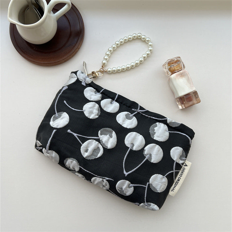 Sweet Cherry Print Portable Cosmetic Bag 6C5CO281
