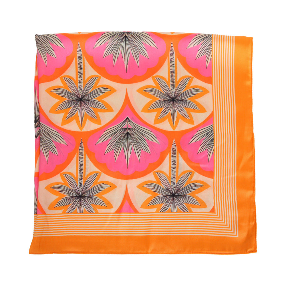 Floral Print Silk Scarf - DippedShop Wholesale - #4531