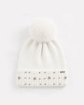 Cute Pom Rhinestone Wool Blend Knit Beanie 6W6HAT644