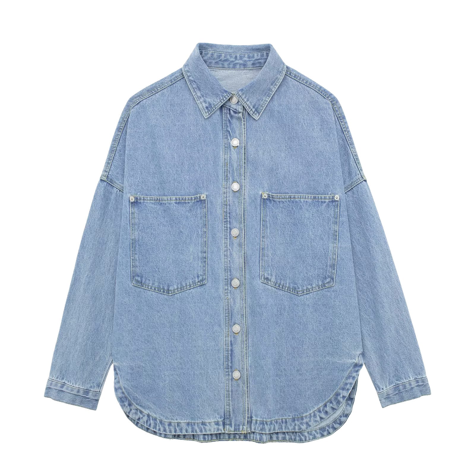 Trendy Denim Polo Shirt - DippedShop Wholesale - #3155