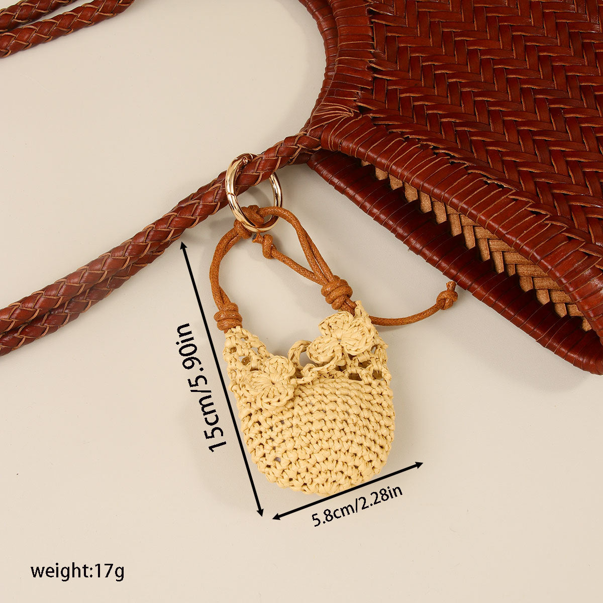 Crochet Raffia Bag Charm - DippedShop Wholesale - #1107