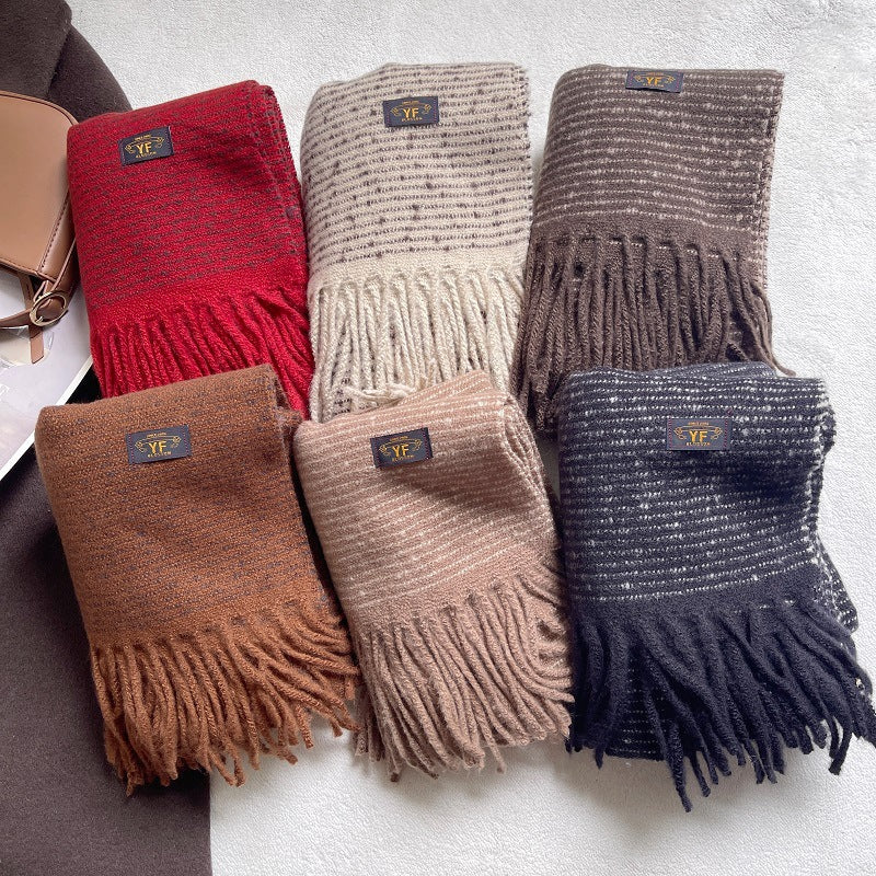 Striped Tassel Shawl Scarf - DippedShop Wholesale - #9891