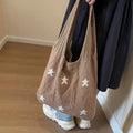Retro Star Color Block Knit Shoulder Bag 6W10BBG1766