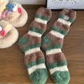 Cozy Fleece Striped Floor Socks 6W8FSO886