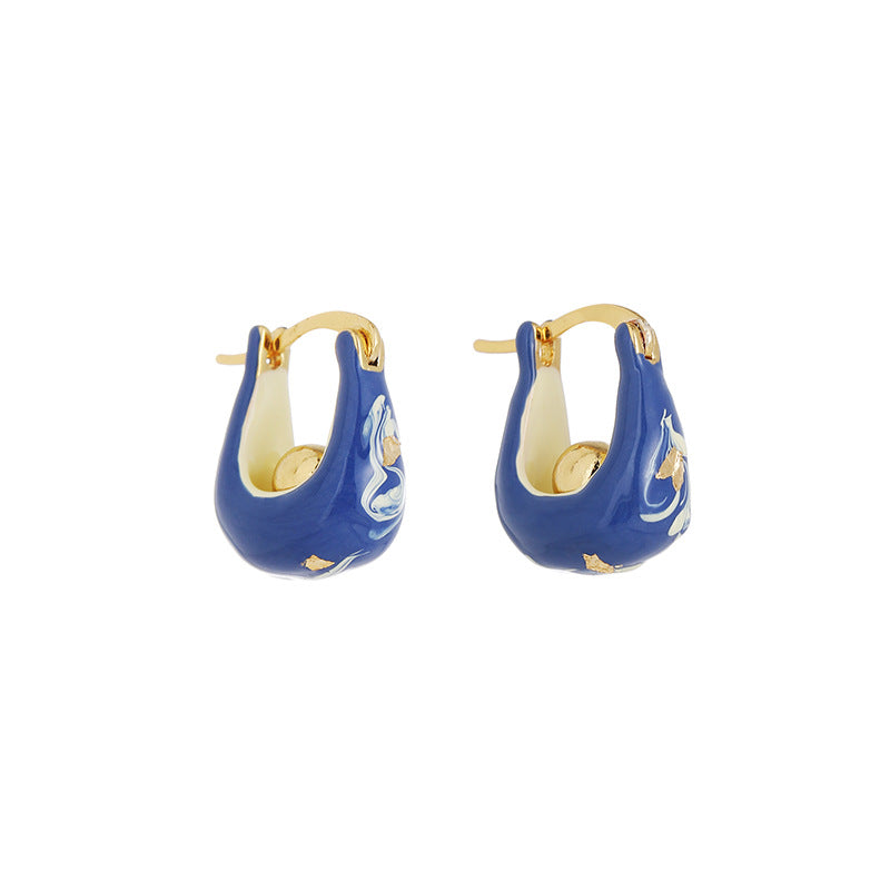 Enamel Drip Hoop Earrings - DippedShop Wholesale - #1107
