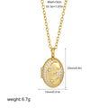 Gold Plated Oval Pendant Necklace - DippedShop Wholesale - #6771