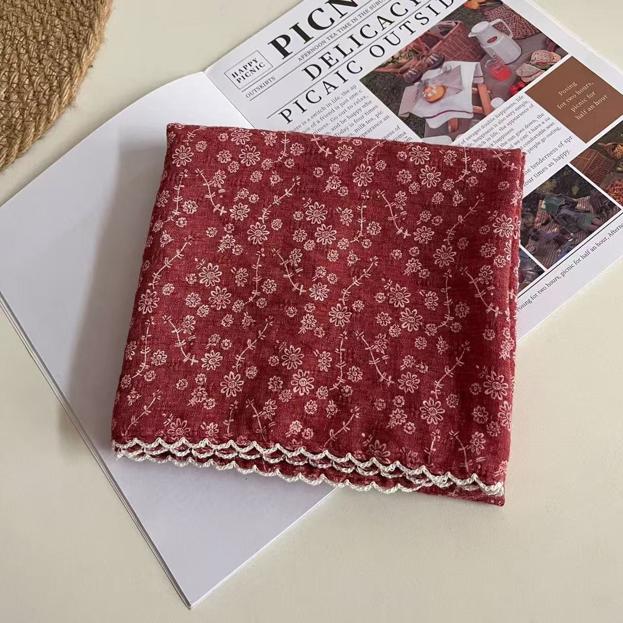 Vintage Floral Print Neckerchief Head Scarf MK2BW6W6NSI16