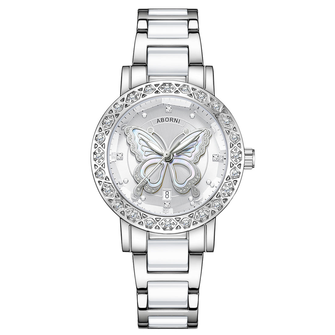 Elegant Butterfly Rhinestone Quartz Wrist Watch MK2SSAS6W6JWA16