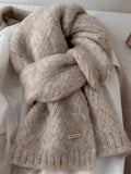 Minimalist Solid Color Knit Wool Scarf 6W6NSW303