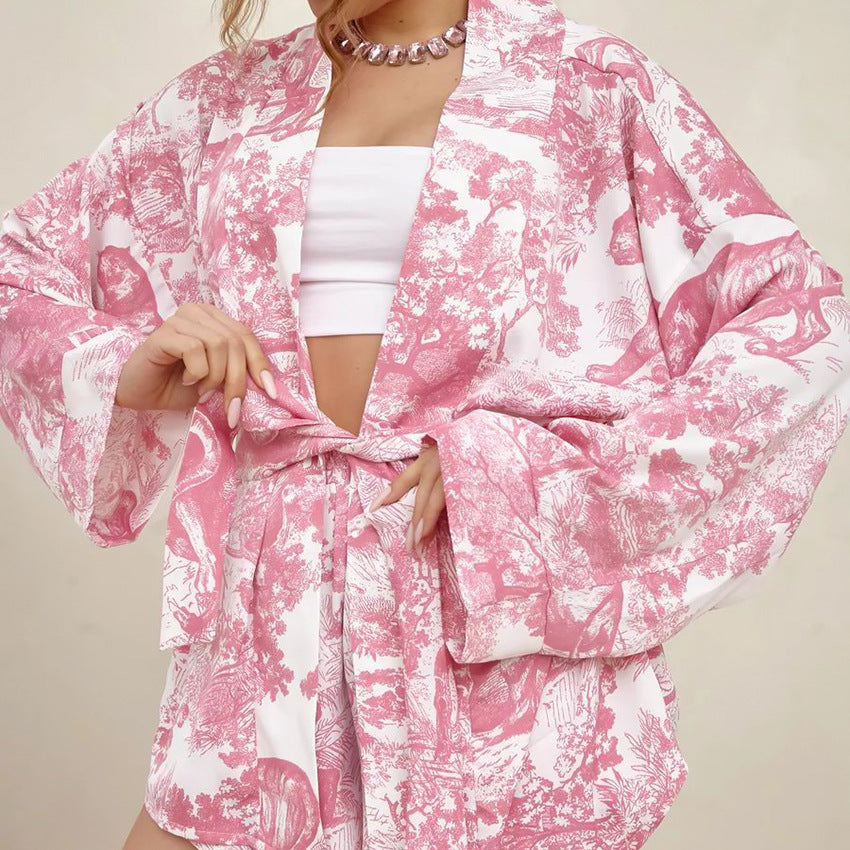 Print Soft Homewear Set - DippedShop Wholesale - #3555