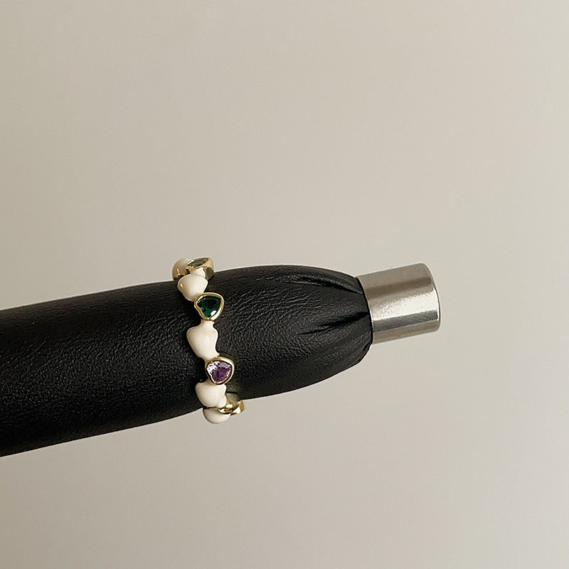 Colorful Rhinestone Open Rings - DippedShop Wholesale - #4259