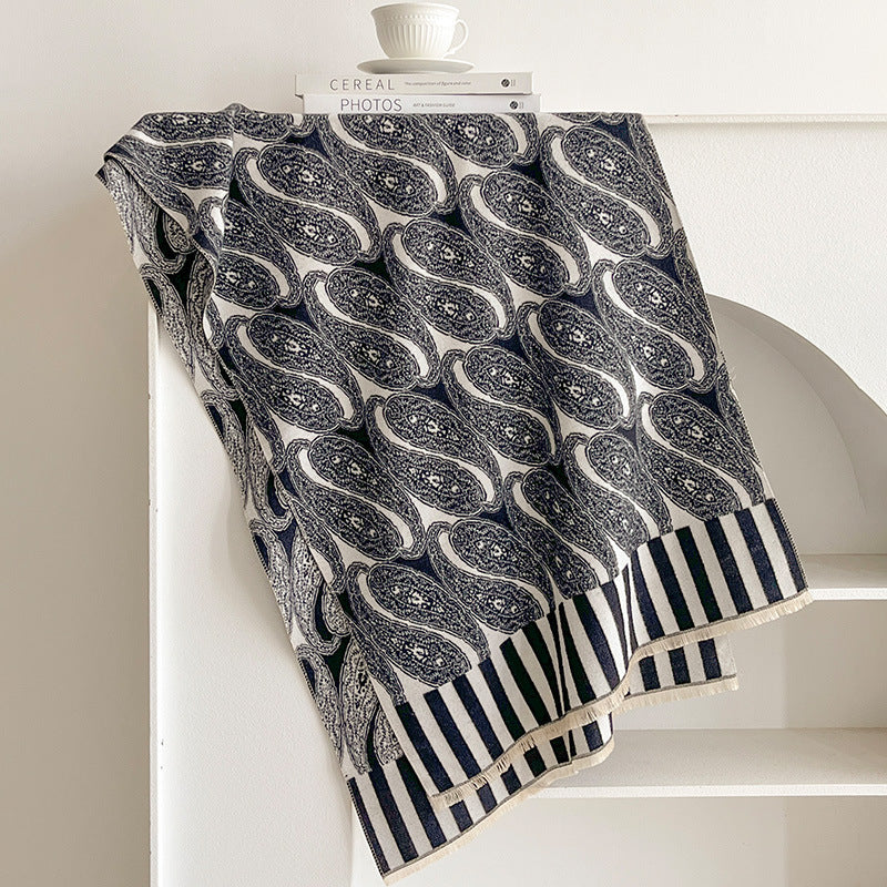 Thermal Paisley Tassel Scarf - DippedShop Wholesale - #4083