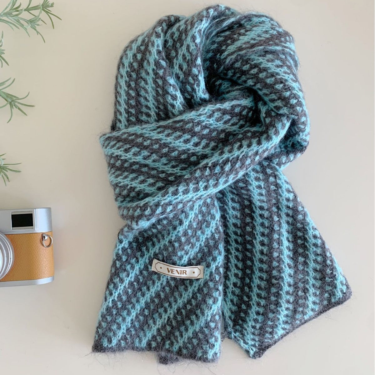Striped Knit Winter Scarf - DippedShop Wholesale - #8579