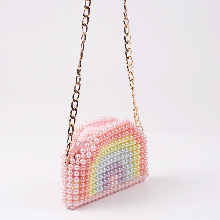 Mini Rainbow Beads Braided Shoulder Bag DP25C685