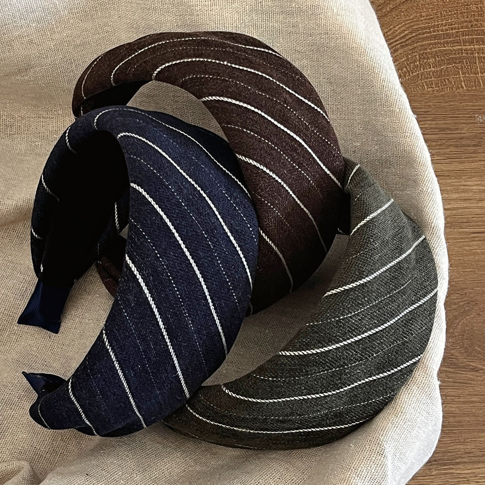 Retro Striped Soft Padded Wide Headband 6W6HBD380